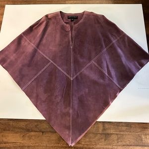 Bernado suede poncho for women, purple